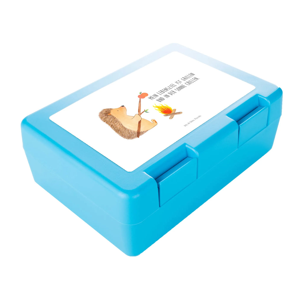 Brotdose Igel grillt Brotbox, Snackbox, Lunch box, Butterbrotdose, Brotzeitbox, Tiermotive, Gute Laune, lustige Sprüche, Tiere, Igel, Grillen, Ziele, Motivation, arbeitslos, Sinn des Lebens, Spruch