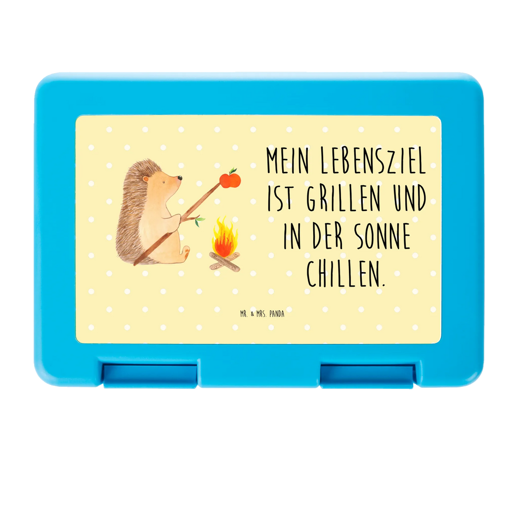 Brotdose Igel grillt Brotbox, Snackbox, Lunch box, Butterbrotdose, Brotzeitbox, Tiermotive, Gute Laune, lustige Sprüche, Tiere, Igel, Grillen, Ziele, Motivation, arbeitslos, Sinn des Lebens, Spruch