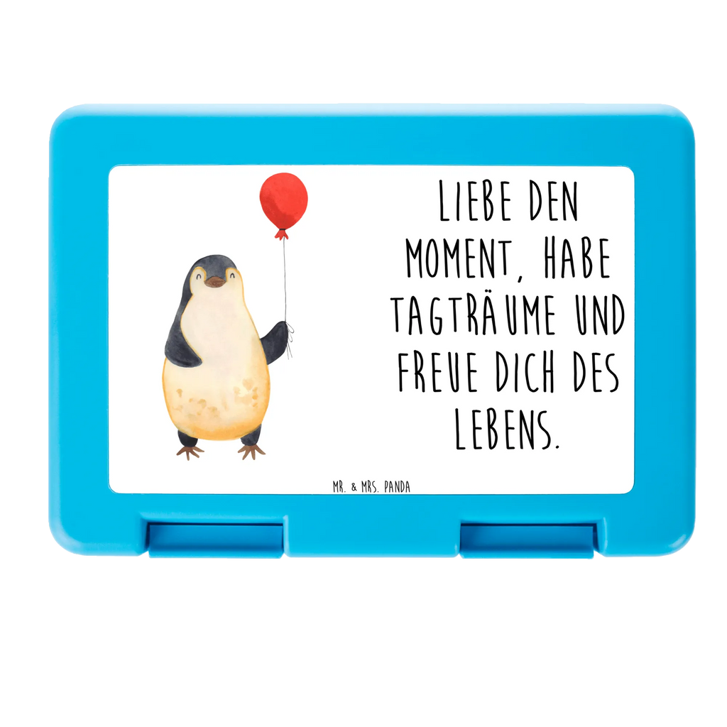 Brotdose Pinguin Luftballon Brotbox, Snackbox, Lunch box, Butterbrotdose, Brotzeitbox, Pinguin, Pinguine, Luftballon, Tagträume, Lebenslust, Geschenk Freundin, Geschenkidee, beste Freundin, Motivation, Neustart, neues Leben, Liebe, Glück