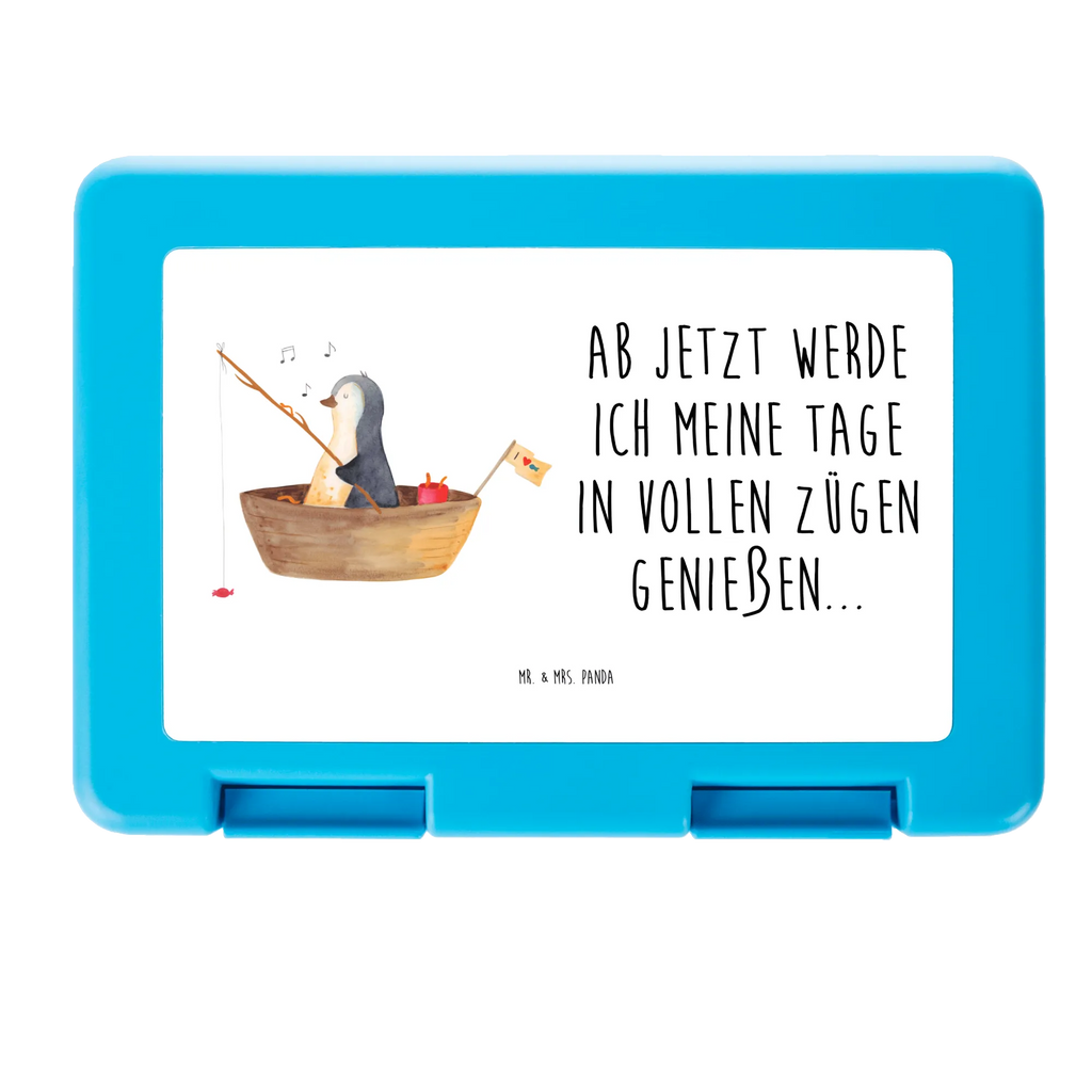 Brotdose Pinguin Angelboot Brotbox, Snackbox, Lunch box, Butterbrotdose, Brotzeitbox, Pinguin, Pinguine, Angeln, Boot, Angelboot, Lebenslust, Leben, genießen, Motivation, Neustart, Neuanfang, Trennung, Scheidung, Geschenkidee Liebeskummer