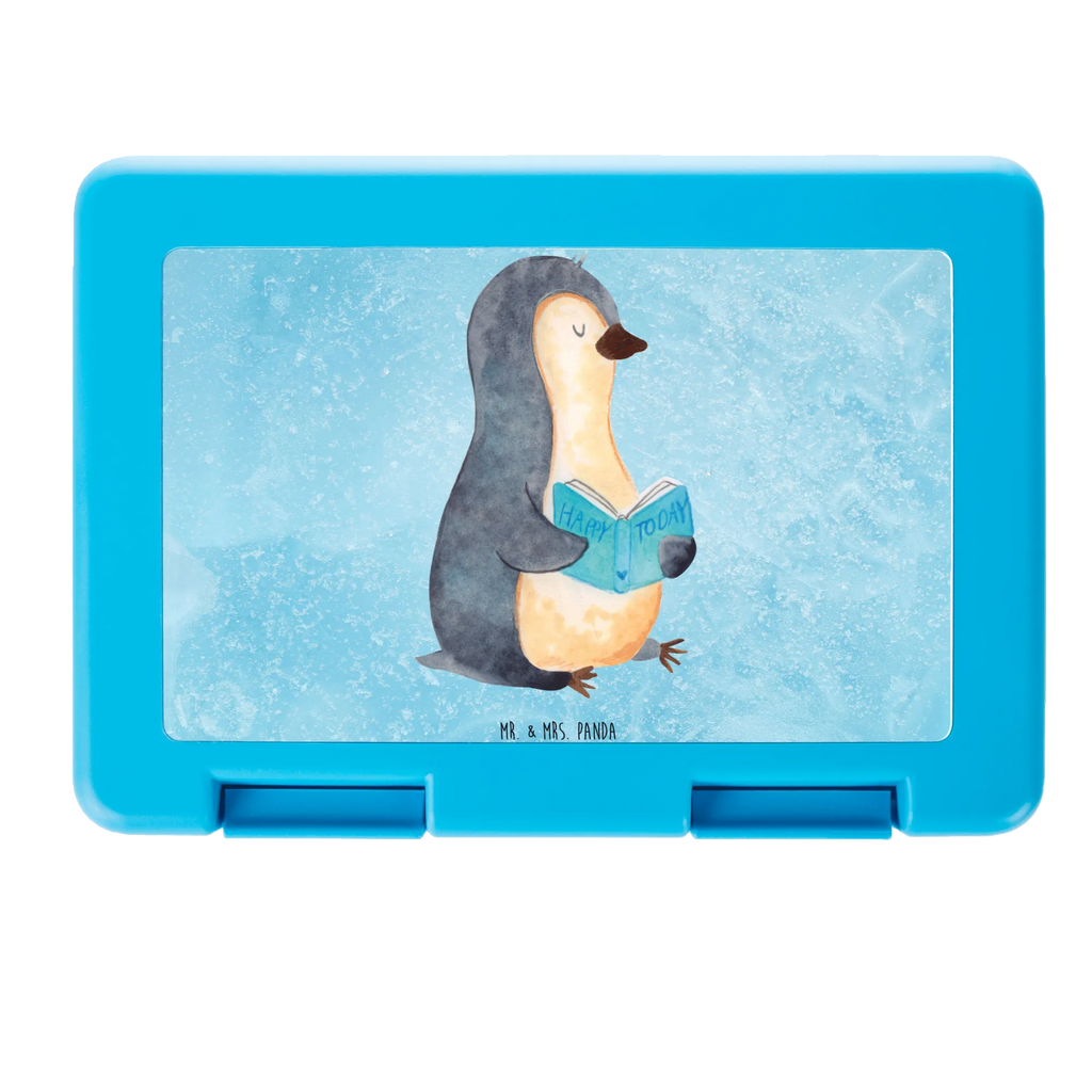 Brotdose Pinguin Buch Brotbox, Snackbox, Lunch box, Butterbrotdose, Brotzeitbox, Pinguin, Pinguine, Buch, Lesen, Bücherwurm, Nichtstun, Faulenzen, Ferien, Urlaub, Freizeit