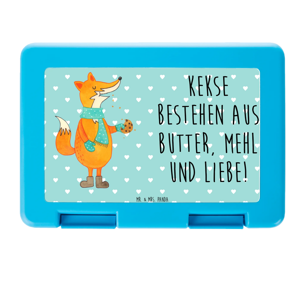 Brotdose Fuchs Keks Brotbox, Snackbox, Lunch box, Butterbrotdose, Brotzeitbox, Fuchs, Füchse, Backen Spruch, Kekse, Winter, Weihnachtszeit, Plätzchen, Liebe, Küche Deko