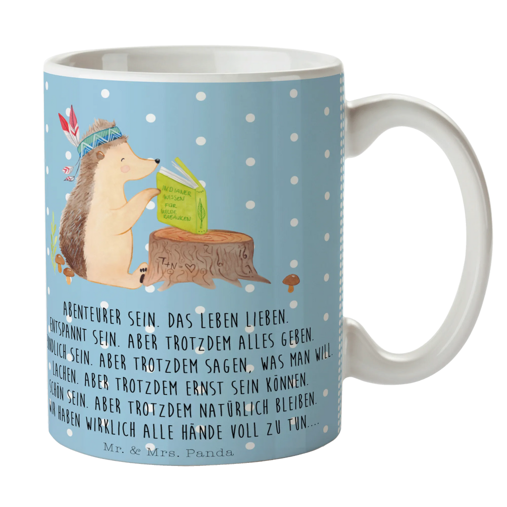 Tasse Igel Indianer Tasse, Kaffeetasse, Teetasse, Becher, Kaffeebecher, Teebecher, Keramiktasse, Porzellantasse, Büro Tasse, Geschenk Tasse, Tasse Sprüche, Tasse Motive, Kaffeetassen, Tasse bedrucken, Designer Tasse, Cappuccino Tassen, Schöne Teetassen, Waldtiere, Tiere, Igel, Indianer, Abenteuer, Lagerfeuer, Camping