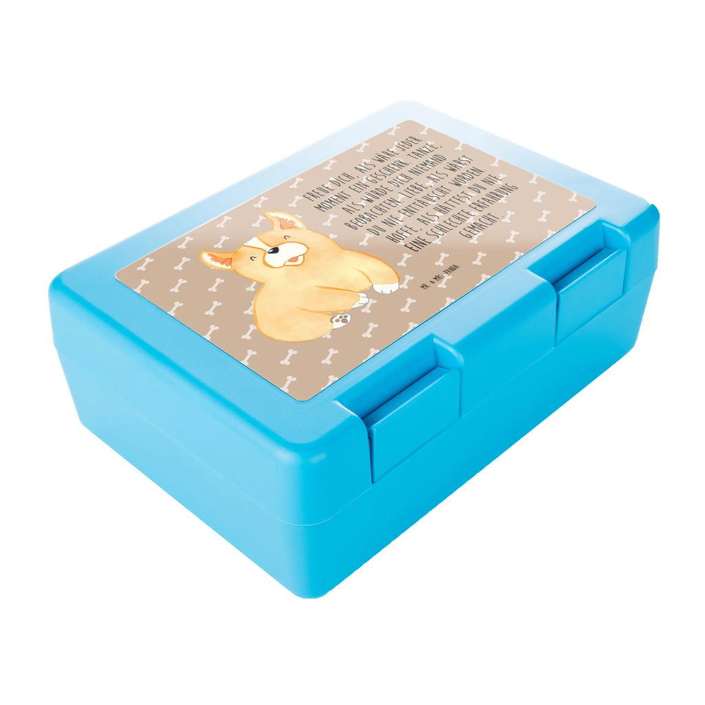 Brotdose Corgie Brotbox, Snackbox, Lunch box, Butterbrotdose, Brotzeitbox, Hund, Hundemotiv, Haustier, Hunderasse, Tierliebhaber, Hundebesitzer, Sprüche, Corgie, Welsh Corgie Pembroke, britisch, Motivation, Spruch, Hundespruch, Lebensfreude