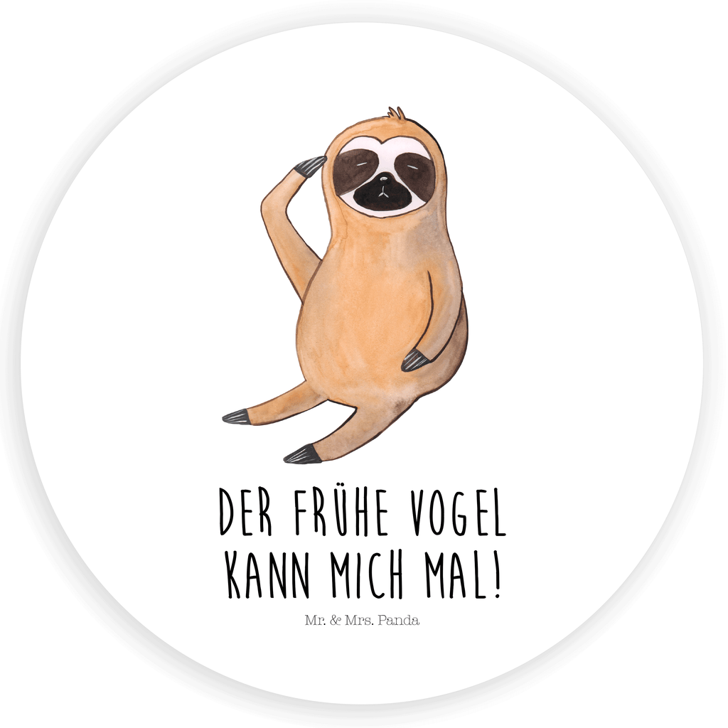 Rund Aufkleber Faultier Vogel zeigen Sticker, Aufkleber, Etikett, Faultier, Faultier Geschenk, Faultier Deko, Faultiere, faul, Lieblingstier, Spinner, früher Vogel, der frühe Vogel, Frühaufsteher, Morgenmuffel, Vogel, Faultierwelt