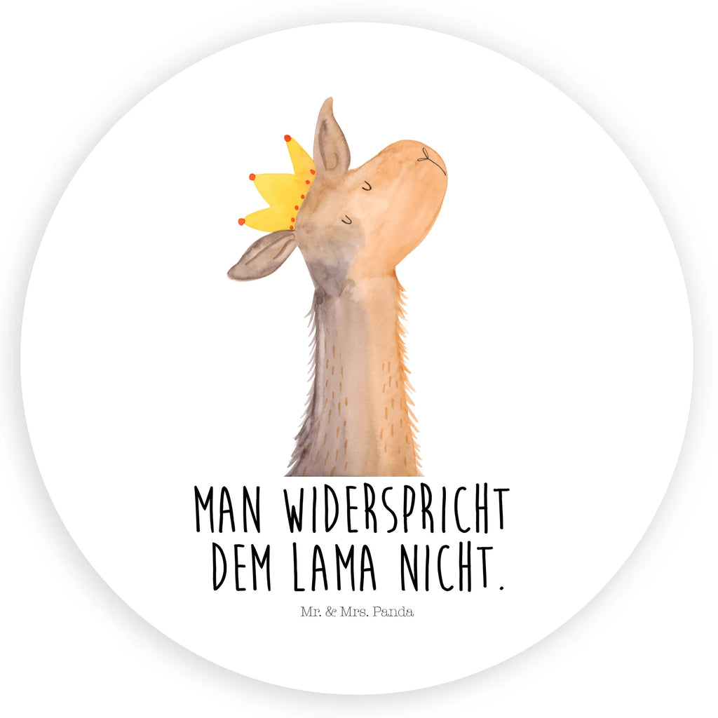 Rund Aufkleber Lamakopf König Sticker, Aufkleber, Etikett, Lama, Alpaka, Lamas, König, Königin, Freundin, Mama, Papa, Büro Kollege, Kollegin, Chef, Vorgesetzter, Abi, Abitur