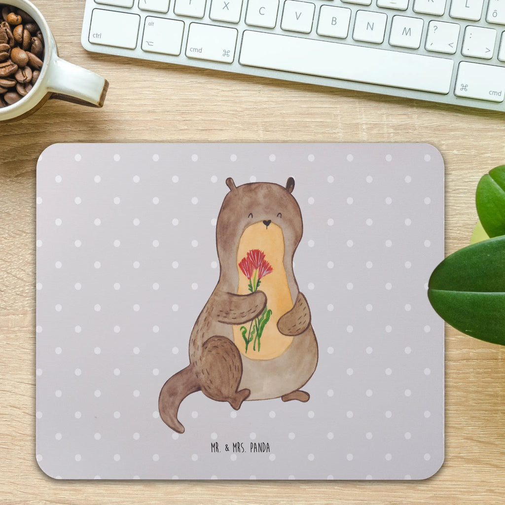 Mauspad Otter Blumenstrauß Mousepad, Computer zubehör, Büroausstattung, PC Zubehör, Arbeitszimmer, Mauspad, Einzigartiges Mauspad, Designer Mauspad, Mausunterlage, Mauspad Büro, Otter, Fischotter, Seeotter, Otter Seeotter See Otter