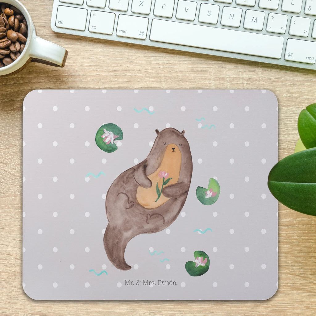 Mauspad Otter Seerose Mousepad, Computer zubehör, Büroausstattung, PC Zubehör, Arbeitszimmer, Mauspad, Einzigartiges Mauspad, Designer Mauspad, Mausunterlage, Mauspad Büro, Otter, Fischotter, Seeotter, Otter Seeotter See Otter