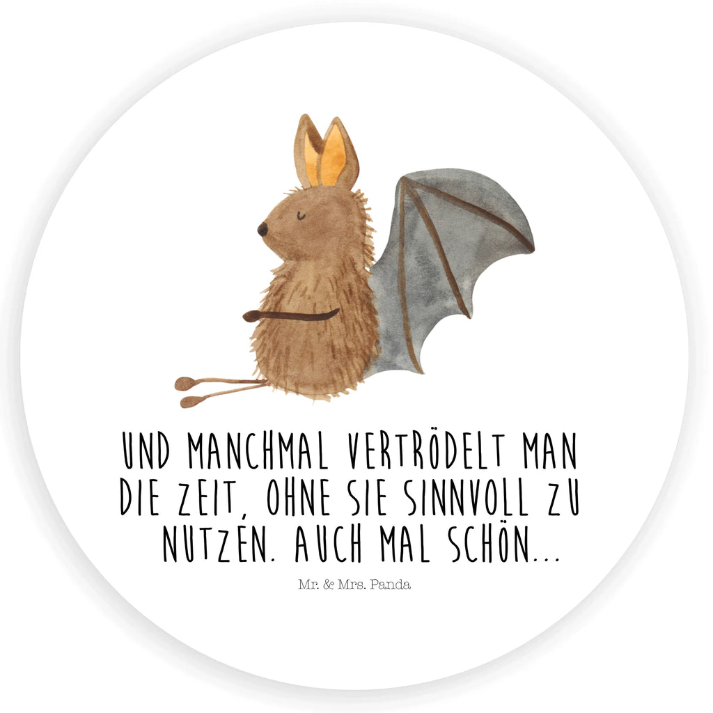 Rund Aufkleber Fledermaus sitzend Sticker, Aufkleber, Etikett, Tiermotive, Gute Laune, lustige Sprüche, Tiere, Fledermaus, Fledermäuse, Motivation, entspannen