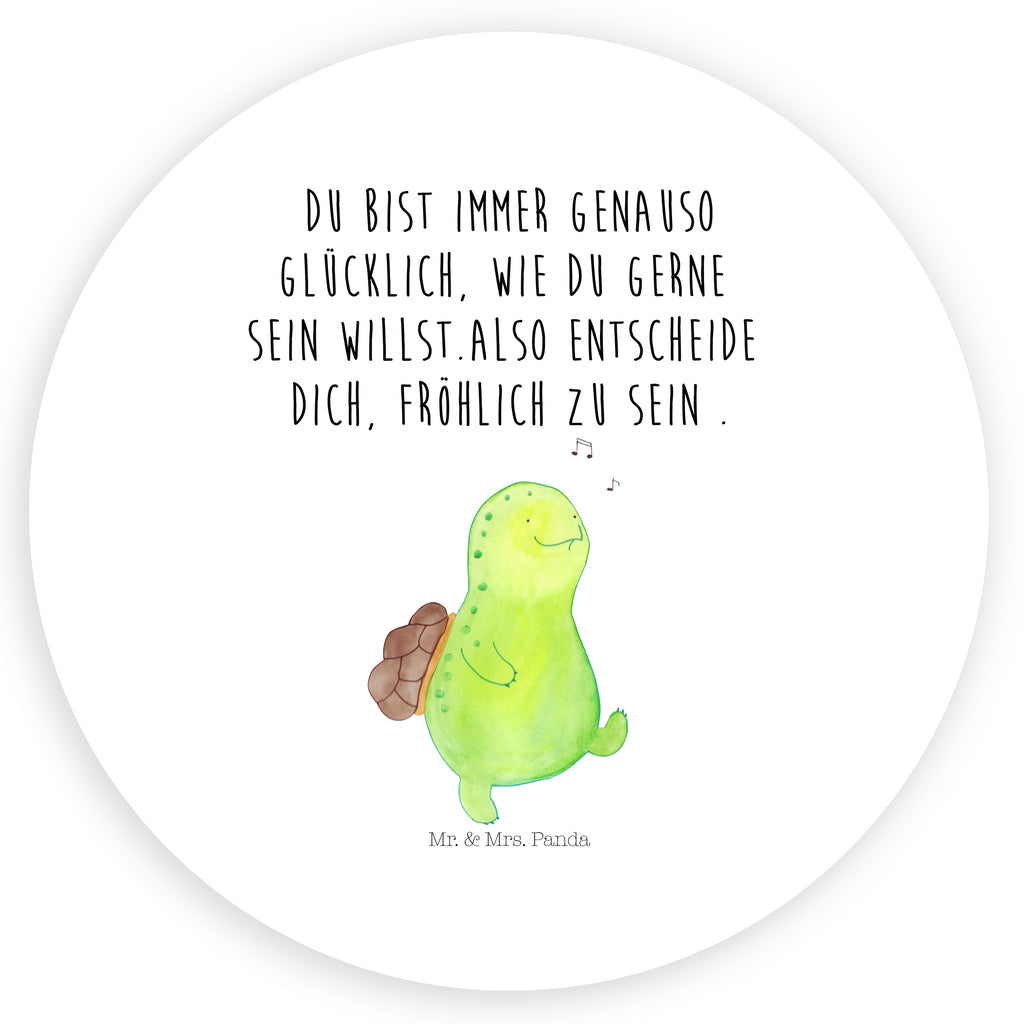 Rund Aufkleber Schildkröte pfeift Sticker, Aufkleber, Etikett, Schildkröte, Schildi, Schildkröten, fröhlich, Glück, Motivation, Lebensfreude, Depression, Trennung, Neuanfang