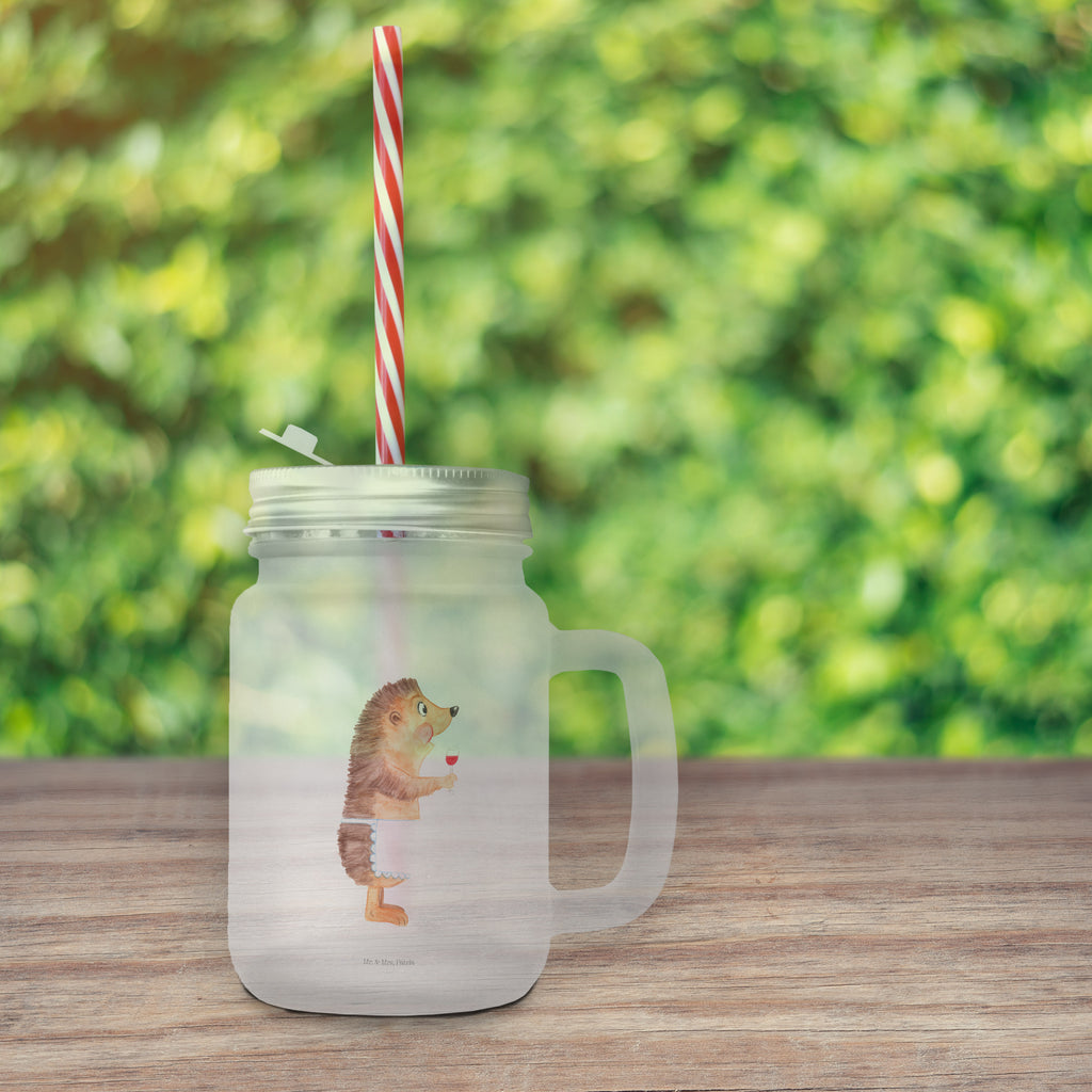 Trinkglas Mason Jar Igel mit Wein Mason Jar, Glas, Trinkglas, Henkelglas, Sommerglas, Einmachglas, Cocktailglas, Cocktail-Glas, Mason Jar Trinkglas, Satiniertes Glas, Retro-Glas, Strohhalm Glas, Schraubdeckel Glas, Sommerparty Einrichtung, Tiermotive, Gute Laune, lustige Sprüche, Tiere, Wein Spruch, Igel, Geschenk Weintrinker, Geschenk Weinliebhaber, Wein Deko, Weinglas, Rotwein, Weißwein, Wein trinken