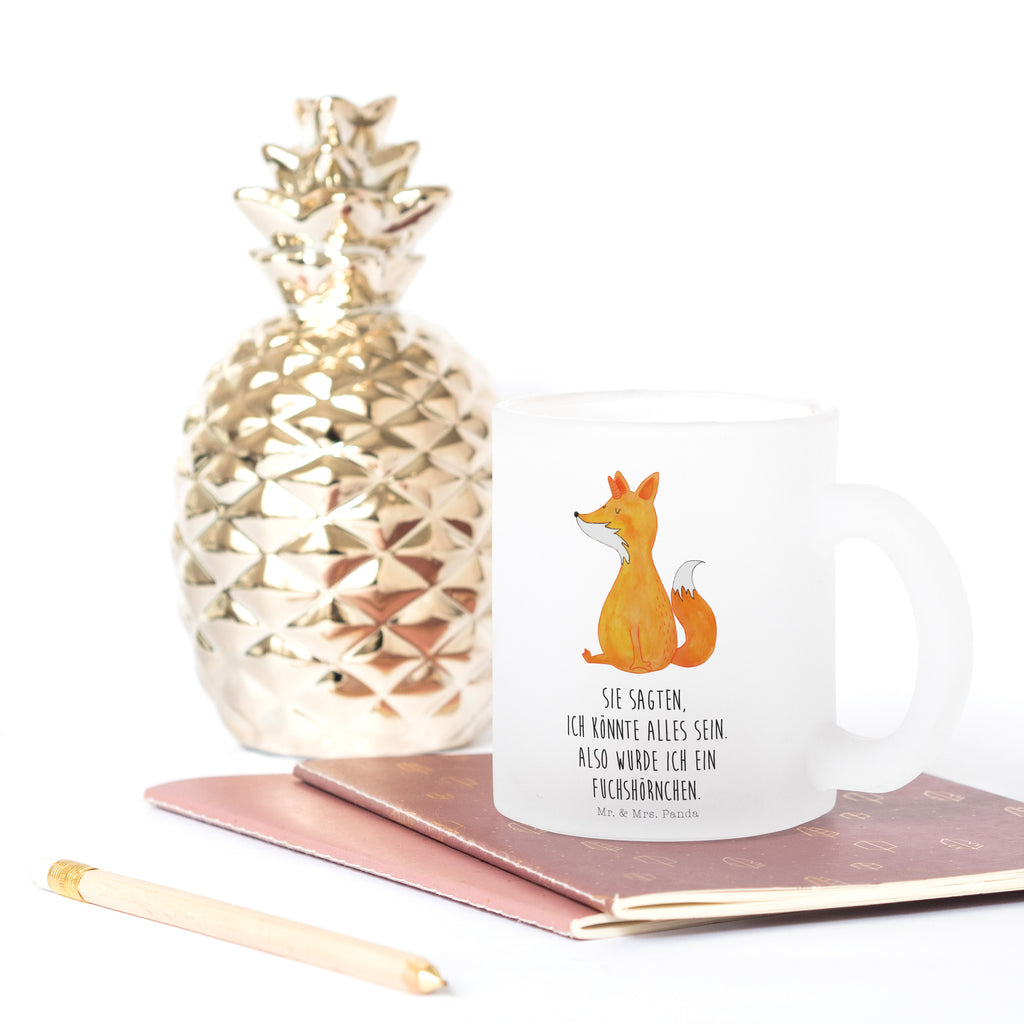 Teetasse Fuchshörnchen Teetasse, Teeglas, Teebecher, Tasse mit Henkel, Tasse, Glas Teetasse, Teetasse aus Glas, Einhorn, Einhörner, Einhorn Deko, Pegasus, Unicorn, Fuchs, Unicorns, Fuchshörnchen, Fuchshorn, Foxycorn, Füchse