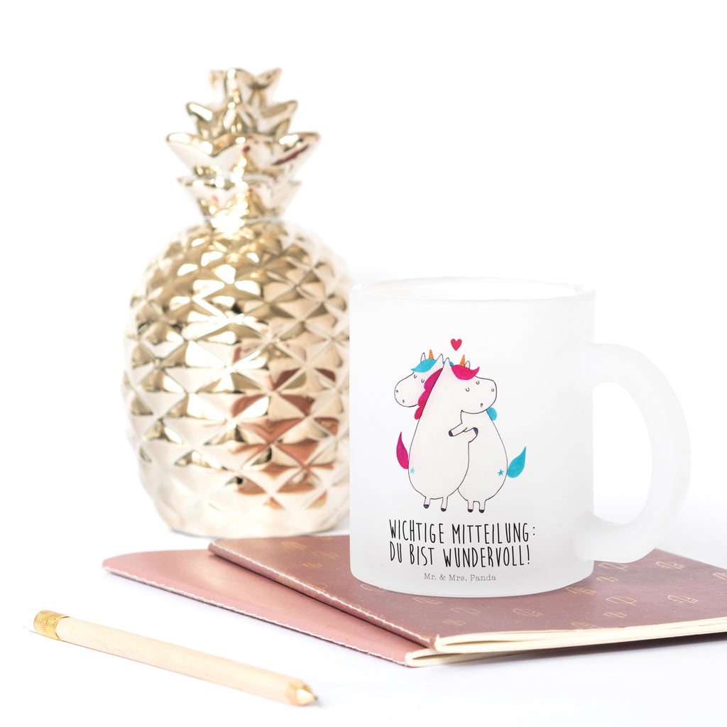 Teetasse Einhorn Mitteilung Teetasse, Teeglas, Teebecher, Tasse mit Henkel, Tasse, Glas Teetasse, Teetasse aus Glas, Einhorn, Einhörner, Einhorn Deko, Pegasus, Unicorn, Valentinstag, Valentine, Liebe, Geschenk, Partner, Ehe, lustig, witzig, Spruch