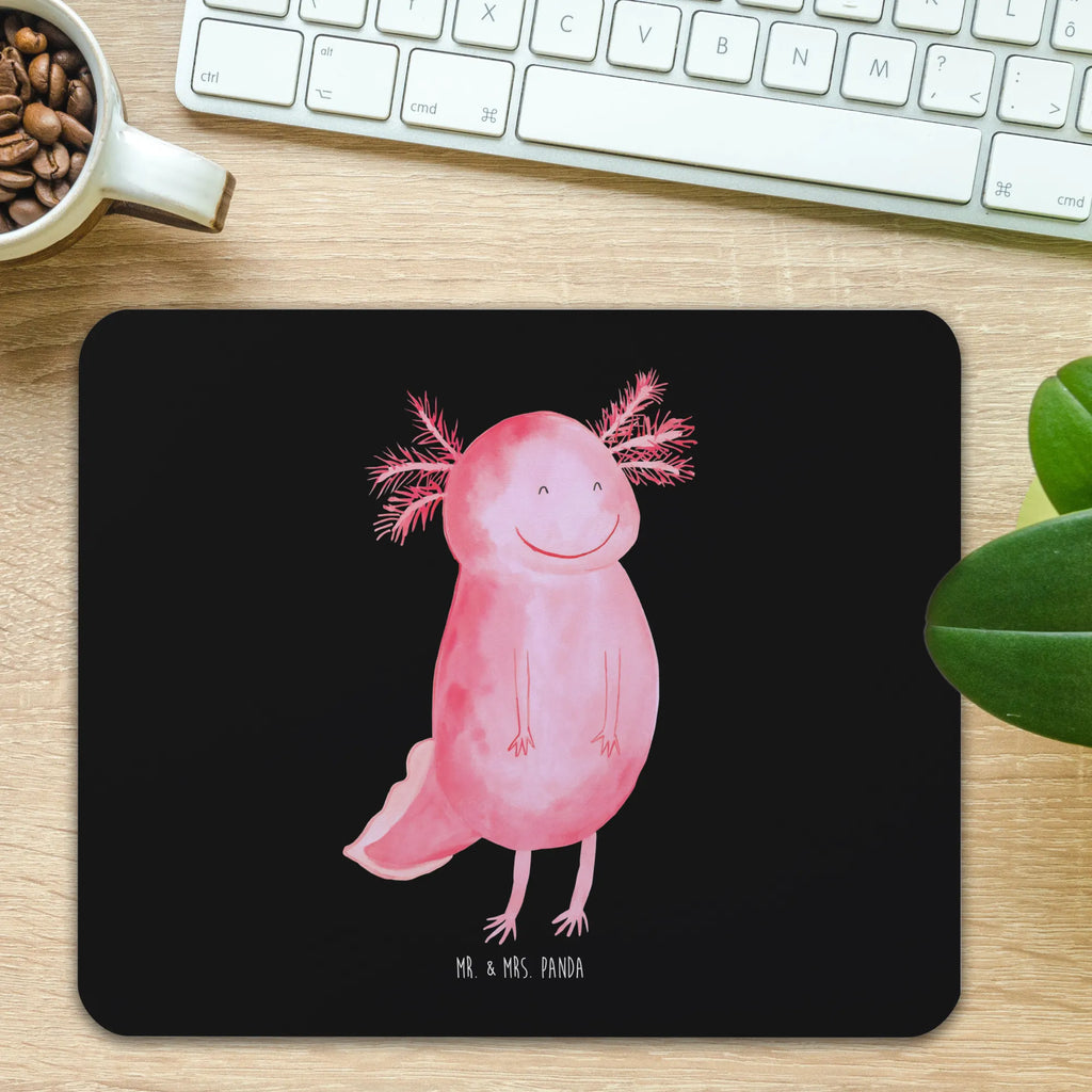 Mauspad Axolotl glücklich Mousepad, Computer zubehör, Büroausstattung, PC Zubehör, Arbeitszimmer, Mauspad, Einzigartiges Mauspad, Designer Mauspad, Mausunterlage, Mauspad Büro, Axolotl, Molch, Axolot, Schwanzlurch, Lurch, Lurche, Motivation, gute Laune