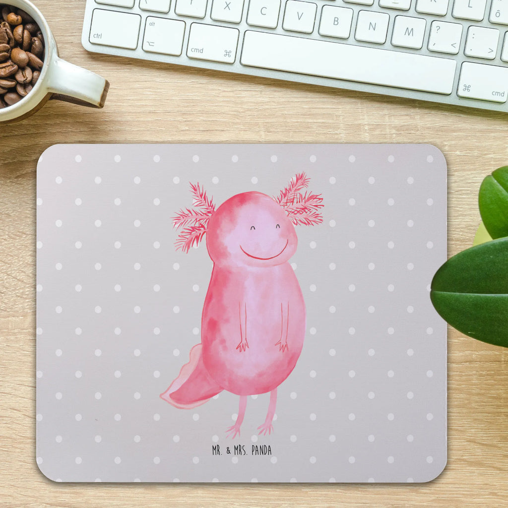 Mauspad Axolotl glücklich Mousepad, Computer zubehör, Büroausstattung, PC Zubehör, Arbeitszimmer, Mauspad, Einzigartiges Mauspad, Designer Mauspad, Mausunterlage, Mauspad Büro, Axolotl, Molch, Axolot, Schwanzlurch, Lurch, Lurche, Motivation, gute Laune