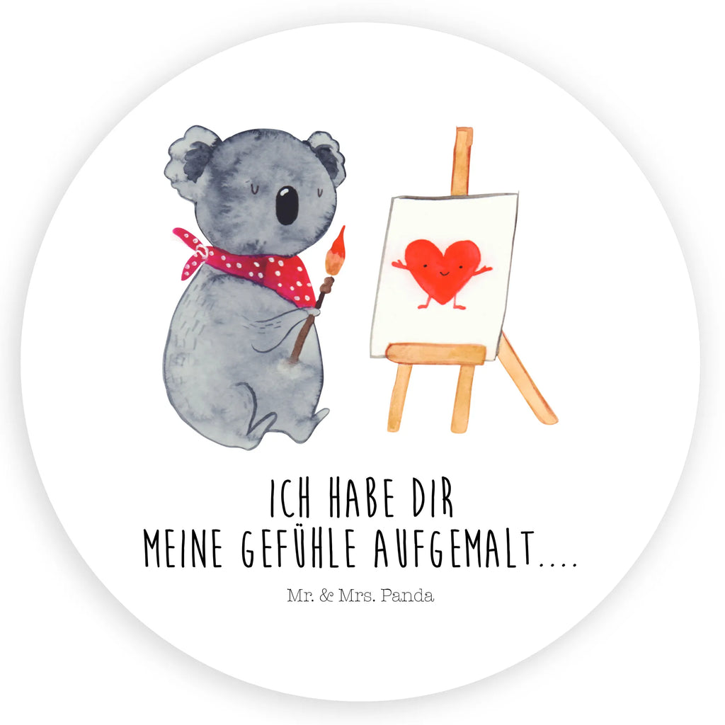 Rund Aufkleber Koala Künstler Sticker, Aufkleber, Etikett, Kinder, rund, Koala, Koalabär, Liebe, Liebensbeweis, Liebesgeschenk, Gefühle, Künstler, zeichnen