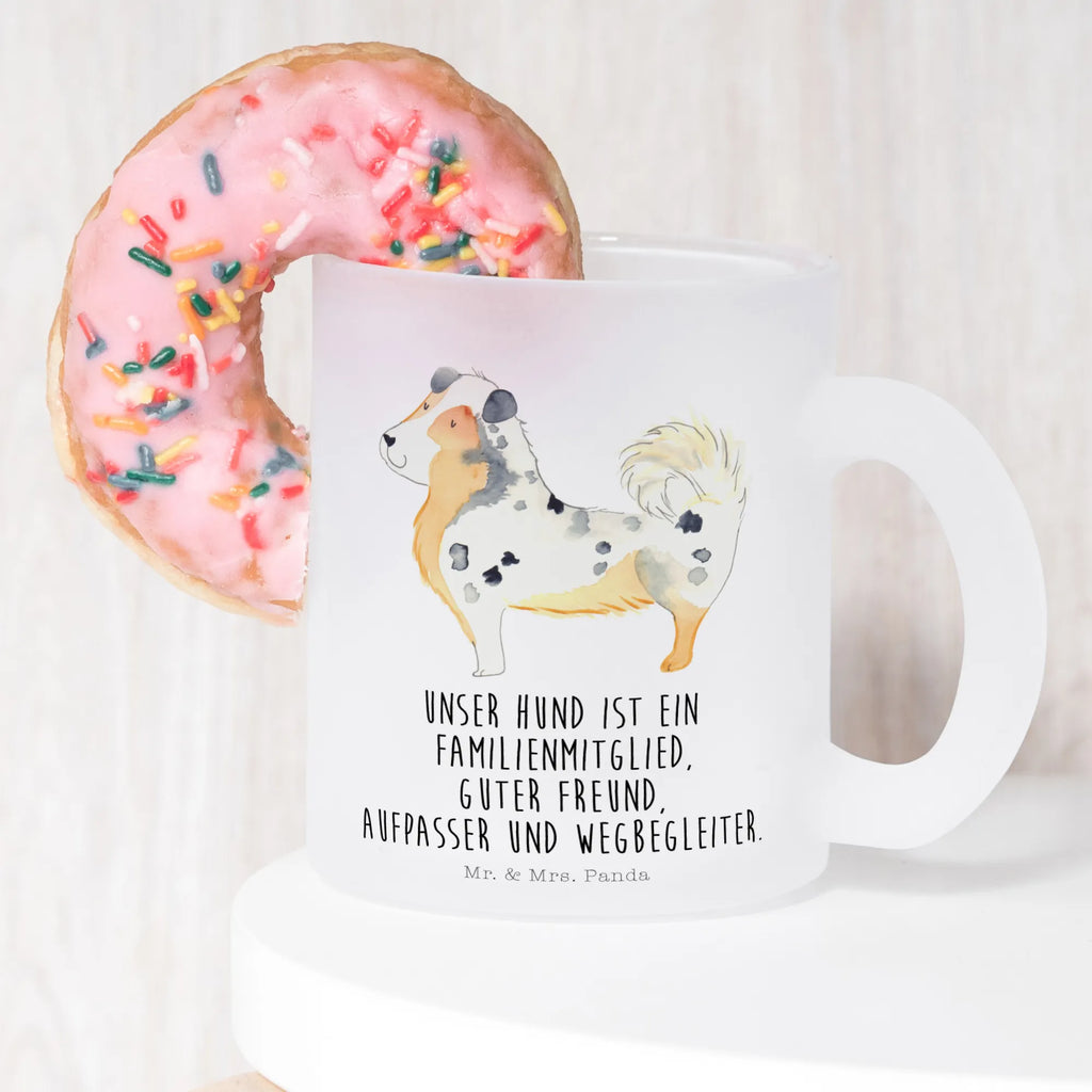 Teetasse Australien Shepherd Teetasse, Teeglas, Teebecher, Tasse mit Henkel, Tasse, Glas Teetasse, Teetasse aus Glas, Hund, Hundemotiv, Haustier, Hunderasse, Tierliebhaber, Hundebesitzer, Sprüche, Australien Shepherd, Shepherd, Hundeliebe, Familienhund, Spruch