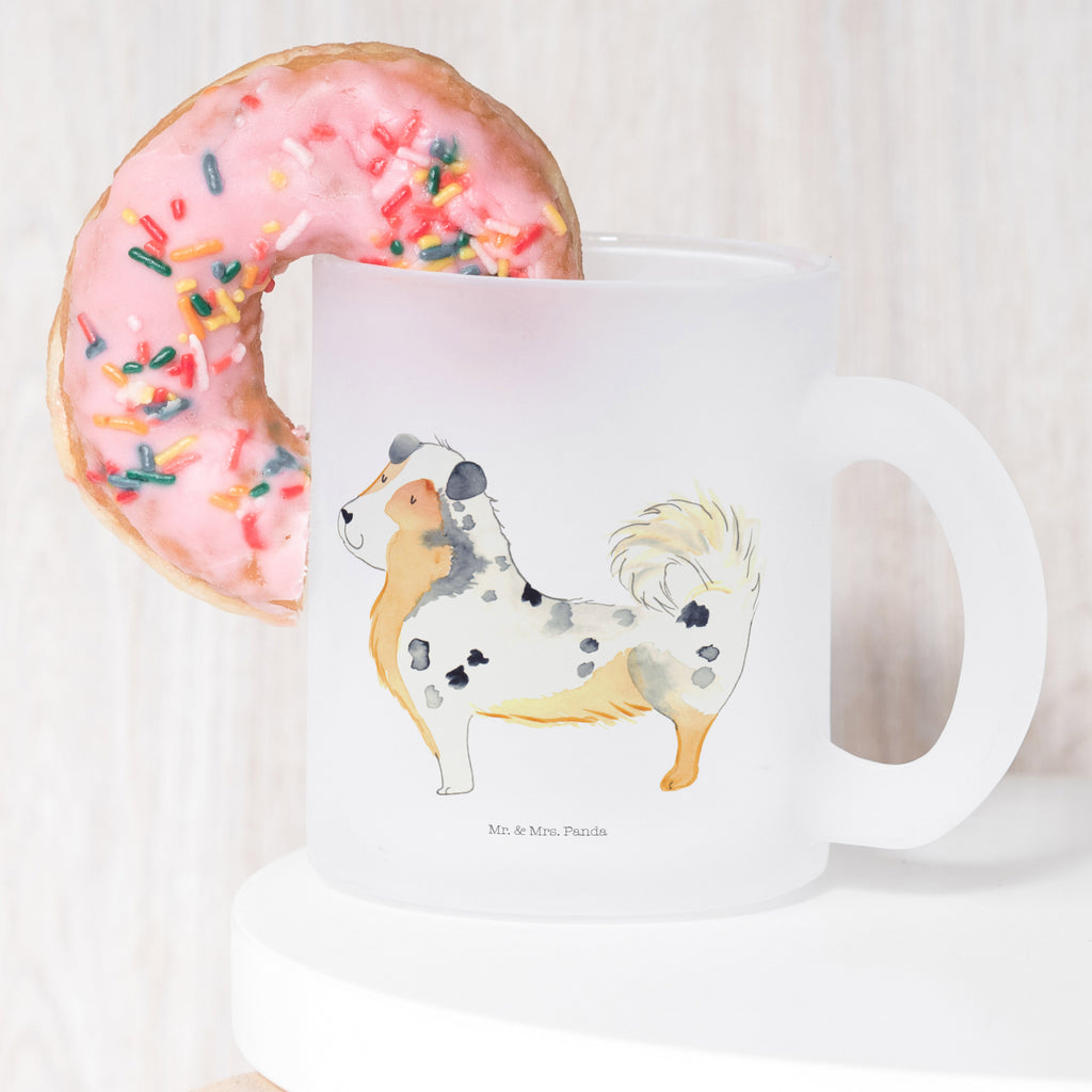 Teetasse Australien Shepherd Teetasse, Teeglas, Teebecher, Tasse mit Henkel, Tasse, Glas Teetasse, Teetasse aus Glas, Hund, Hundemotiv, Haustier, Hunderasse, Tierliebhaber, Hundebesitzer, Sprüche, Australien Shepherd, Shepherd, Hundeliebe, Familienhund, Spruch