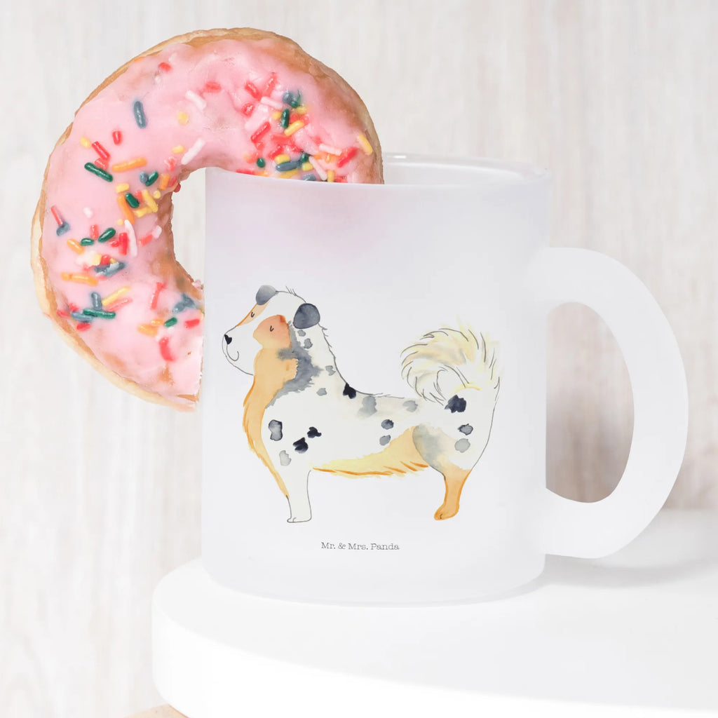 Teetasse Australien Shepherd Teetasse, Teeglas, Teebecher, Tasse mit Henkel, Tasse, Glas Teetasse, Teetasse aus Glas, Hund, Hundemotiv, Haustier, Hunderasse, Tierliebhaber, Hundebesitzer, Sprüche, Australien Shepherd, Shepherd, Hundeliebe, Familienhund, Spruch