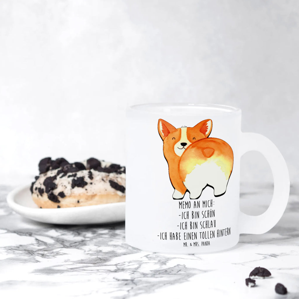 Teetasse Corgie Po Teetasse, Teeglas, Teebecher, Tasse mit Henkel, Tasse, Glas Teetasse, Teetasse aus Glas, Hund, Hundemotiv, Haustier, Hunderasse, Tierliebhaber, Hundebesitzer, Sprüche, Corgie, Hundeliebe, Motivation, Selbstliebe, Spruch