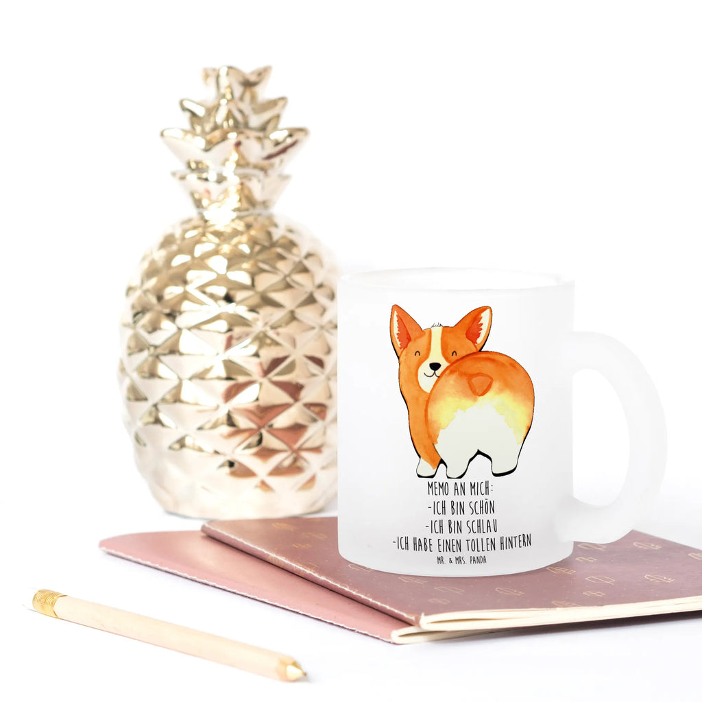 Teetasse Corgie Po Teetasse, Teeglas, Teebecher, Tasse mit Henkel, Tasse, Glas Teetasse, Teetasse aus Glas, Hund, Hundemotiv, Haustier, Hunderasse, Tierliebhaber, Hundebesitzer, Sprüche, Corgie, Hundeliebe, Motivation, Selbstliebe, Spruch