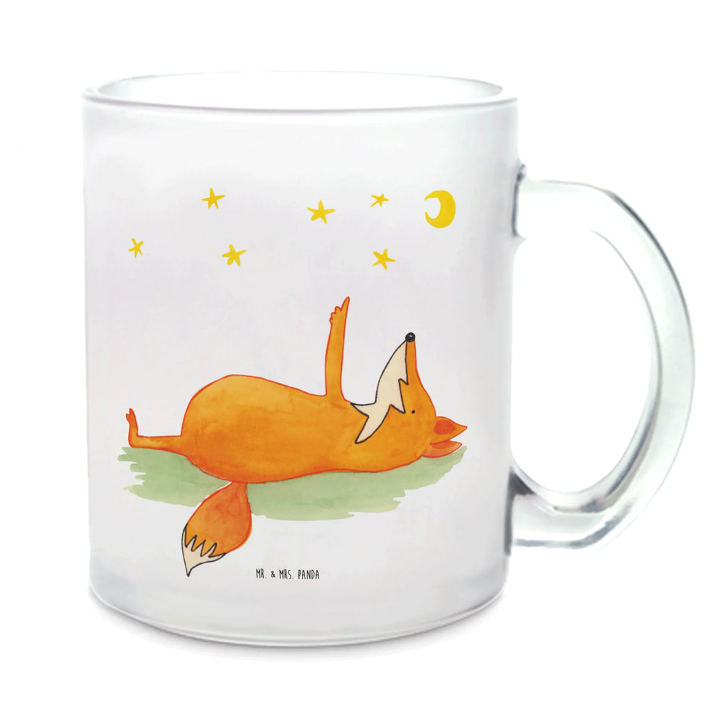 Teetasse Fuchs Sterne Teetasse, Teeglas, Teebecher, Tasse mit Henkel, Tasse, Glas Teetasse, Teetasse aus Glas, Fuchs, Füchse, tröstende Worte, Spruch positiv, Spruch schön, Romantik, Always Look on the Bright Side of Life