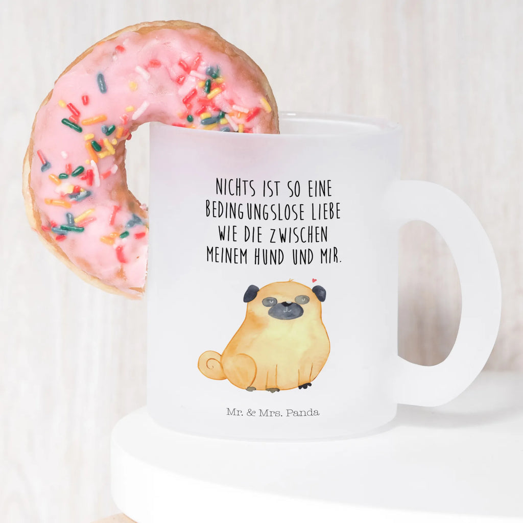 Teetasse Mops Teetasse, Teeglas, Teebecher, Tasse mit Henkel, Tasse, Glas Teetasse, Teetasse aus Glas, Hund, Hundemotiv, Haustier, Hunderasse, Tierliebhaber, Hundebesitzer, Sprüche, Mops, Liebe, Hundeliebe