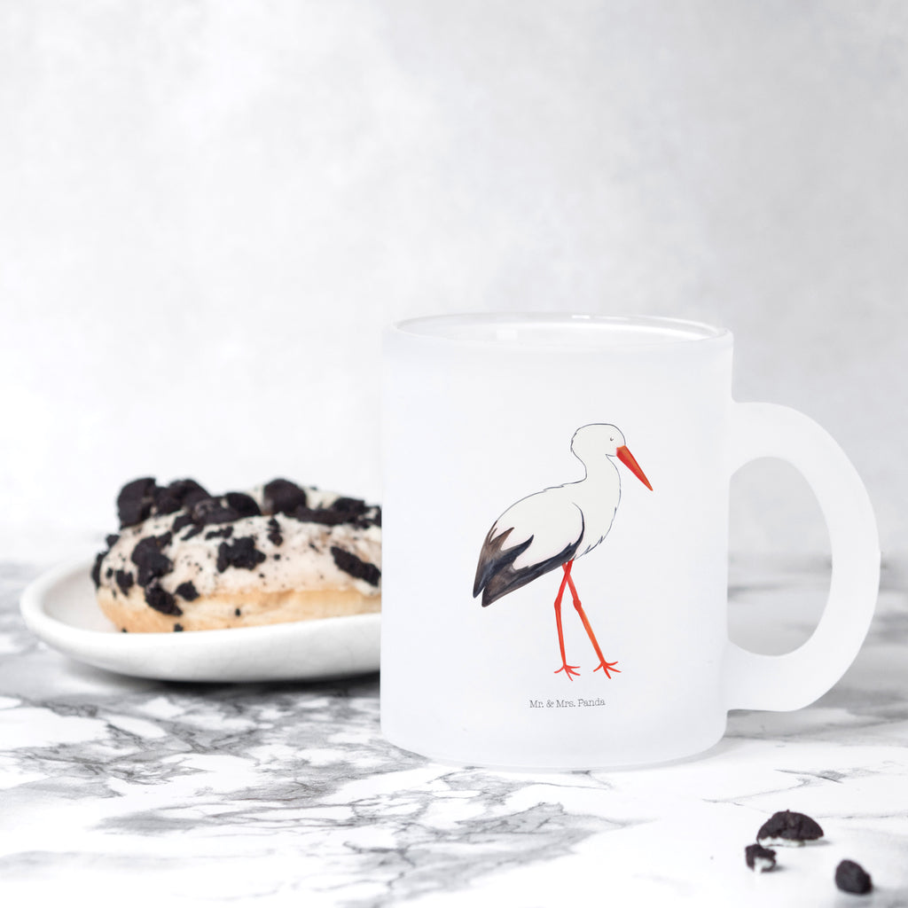 Teetasse Storch Teetasse, Teeglas, Teebecher, Tasse mit Henkel, Tasse, Glas Teetasse, Teetasse aus Glas, Tiermotive, Gute Laune, lustige Sprüche, Tiere, Storch, Störche, Schwangerschaft, Geburt, Mutter, Mütter, Mutter werden, Schwanger, Babybauch, Baby