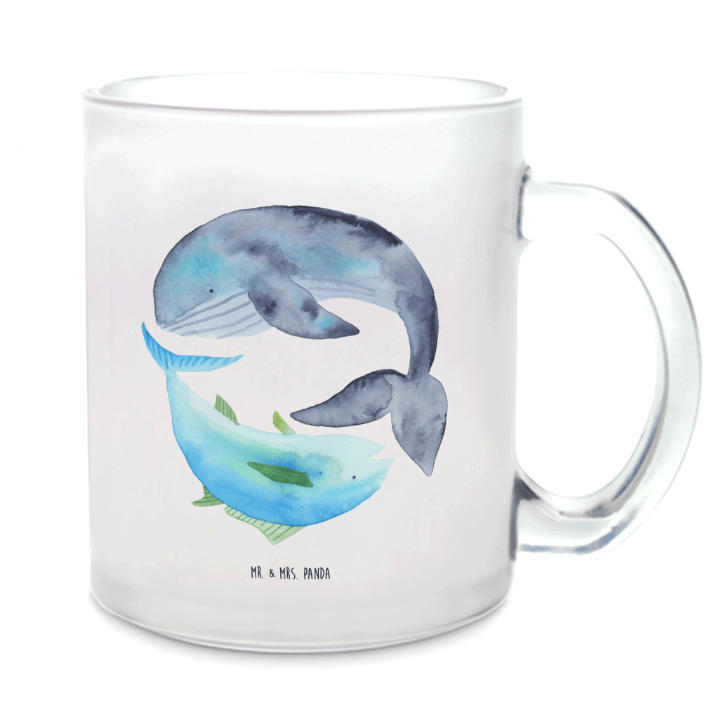 Teetasse Walfisch & Thunfisch Teetasse, Teeglas, Teebecher, Tasse mit Henkel, Tasse, Glas Teetasse, Teetasse aus Glas, Tiermotive, Gute Laune, lustige Sprüche, Tiere, Wal, Wahl, Tunfisch, Wortwitz lustig, Spruch lustig, Flachwitz, Witz, Spruch des Tages, Flachwitz Geschenk