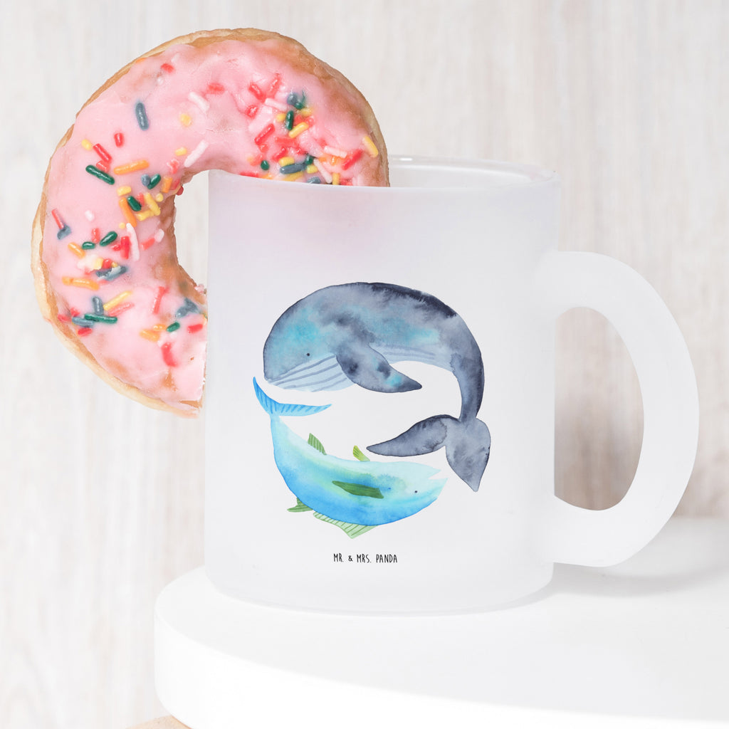 Teetasse Walfisch & Thunfisch Teetasse, Teeglas, Teebecher, Tasse mit Henkel, Tasse, Glas Teetasse, Teetasse aus Glas, Tiermotive, Gute Laune, lustige Sprüche, Tiere, Wal, Wahl, Tunfisch, Wortwitz lustig, Spruch lustig, Flachwitz, Witz, Spruch des Tages, Flachwitz Geschenk