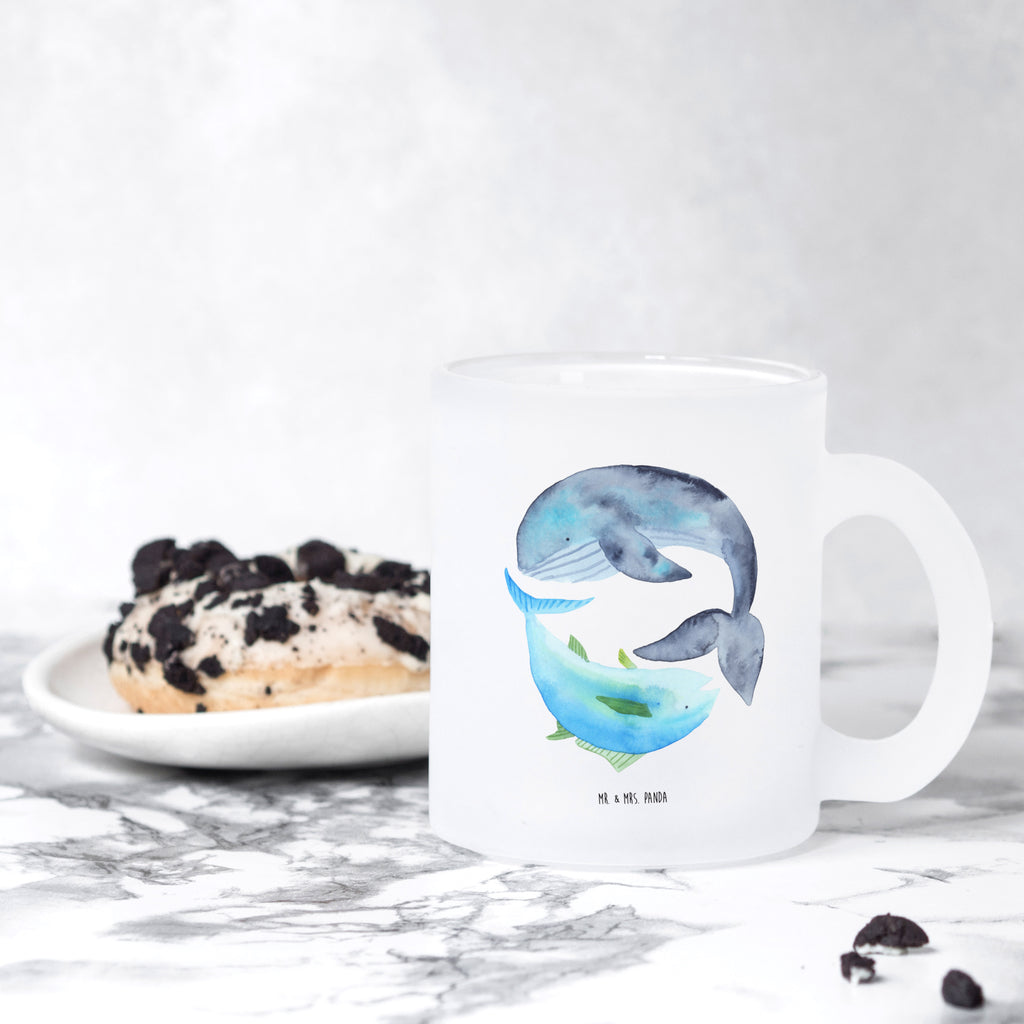 Teetasse Walfisch & Thunfisch Teetasse, Teeglas, Teebecher, Tasse mit Henkel, Tasse, Glas Teetasse, Teetasse aus Glas, Tiermotive, Gute Laune, lustige Sprüche, Tiere, Wal, Wahl, Tunfisch, Wortwitz lustig, Spruch lustig, Flachwitz, Witz, Spruch des Tages, Flachwitz Geschenk