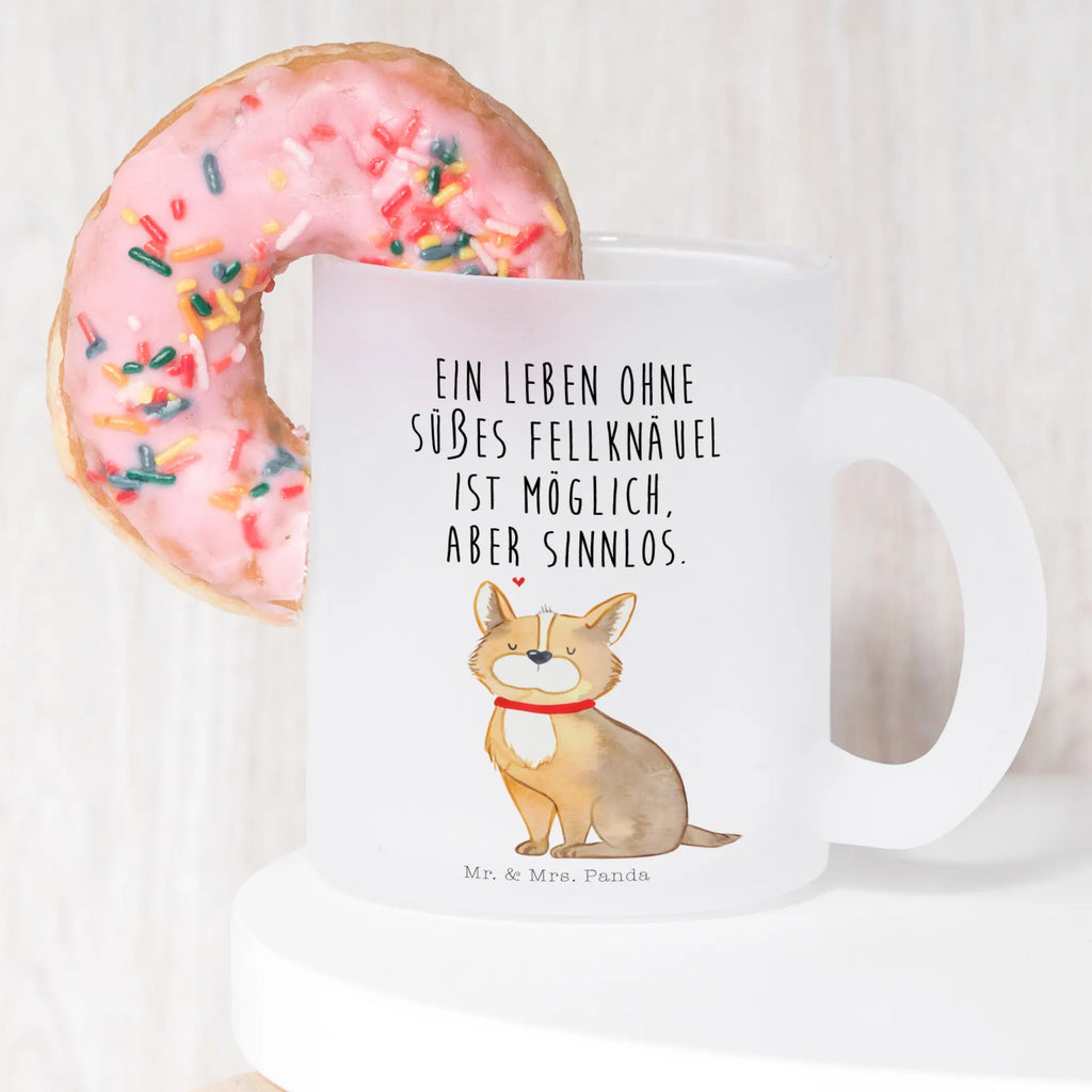 Teetasse Hundeglück Teetasse, Teeglas, Teebecher, Tasse mit Henkel, Tasse, Glas Teetasse, Teetasse aus Glas, Hund, Hundemotiv, Haustier, Hunderasse, Tierliebhaber, Hundebesitzer, Sprüche, Corgie, Hundeliebe, Spruch, Hundemama, Liebe