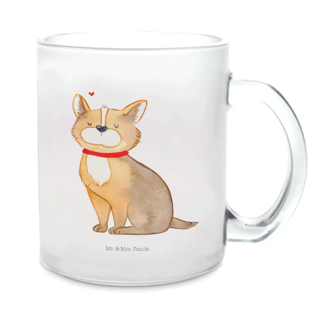 Teetasse Hundeglück Teetasse, Teeglas, Teebecher, Tasse mit Henkel, Tasse, Glas Teetasse, Teetasse aus Glas, Hund, Hundemotiv, Haustier, Hunderasse, Tierliebhaber, Hundebesitzer, Sprüche, Corgie, Hundeliebe, Spruch, Hundemama, Liebe