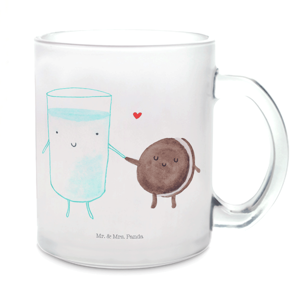 Teetasse Milch & Keks Teetasse, Teeglas, Teebecher, Tasse mit Henkel, Tasse, Glas Teetasse, Teetasse aus Glas, Tiermotive, Gute Laune, lustige Sprüche, Tiere, Milk, Cookie, Milch, Keks, Kekse, Kaffee, Einladung Frühstück, Motiv süß, romantisch, perfektes Paar