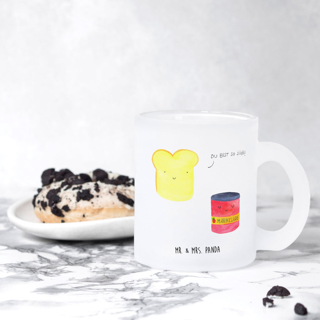 Teetasse Toast & Marmelade Teetasse, Teeglas, Teebecher, Tasse mit Henkel, Tasse, Glas Teetasse, Teetasse aus Glas, Tiermotive, Gute Laune, lustige Sprüche, Tiere, Toast, Marmelade, Dreamteam, süße Postkarte, süß, Küche Deko, Küche Spruch, Frühstück Einladung, Brot, Toastbrot