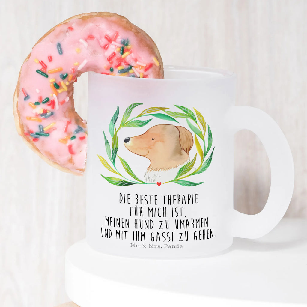 Teetasse Hund Ranke Teetasse, Teeglas, Teebecher, Tasse mit Henkel, Tasse, Glas Teetasse, Teetasse aus Glas, Hund, Hundemotiv, Haustier, Hunderasse, Tierliebhaber, Hundebesitzer, Sprüche, Ranke, Therapie, Selbsttherapie, Hundeliebe, Hundeglück, Hunde