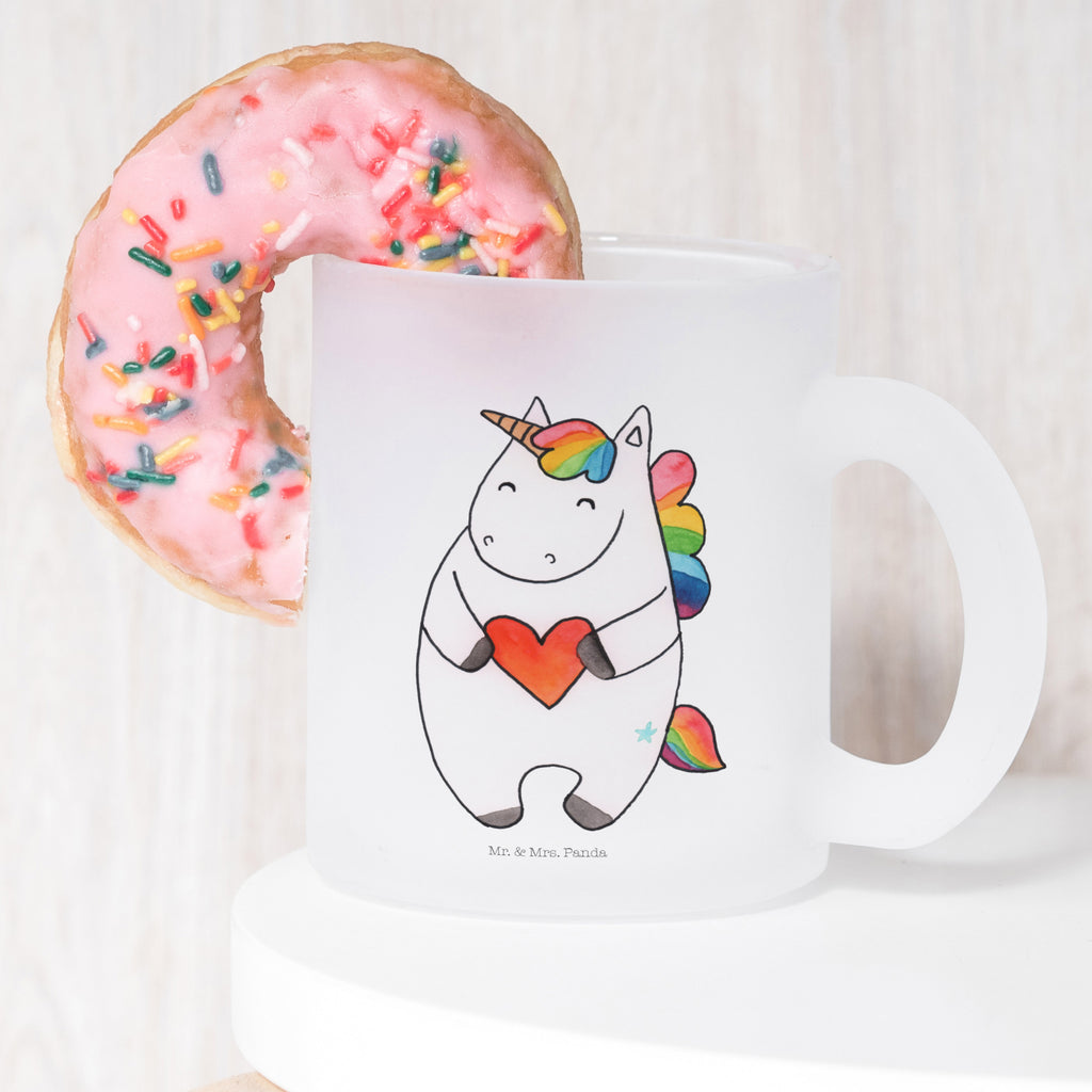 Teetasse Einhorn Herz Teetasse, Teeglas, Teebecher, Tasse mit Henkel, Tasse, Glas Teetasse, Teetasse aus Glas, Einhorn, Einhörner, Einhorn Deko, Pegasus, Unicorn, Herz, schlimm, böse, witzig, lustig, Freundin, anders, bunt