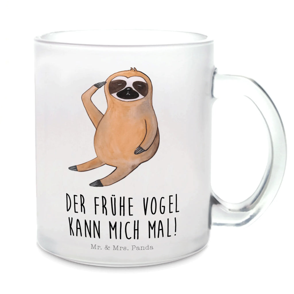 Teetasse Faultier Vogel zeigen Teetasse, Teeglas, Teebecher, Tasse mit Henkel, Tasse, Glas Teetasse, Teetasse aus Glas, Faultier, Faultier Geschenk, Faultier Deko, Faultiere, faul, Lieblingstier, Spinner, früher Vogel, der frühe Vogel, Frühaufsteher, Morgenmuffel, Vogel, Faultierwelt