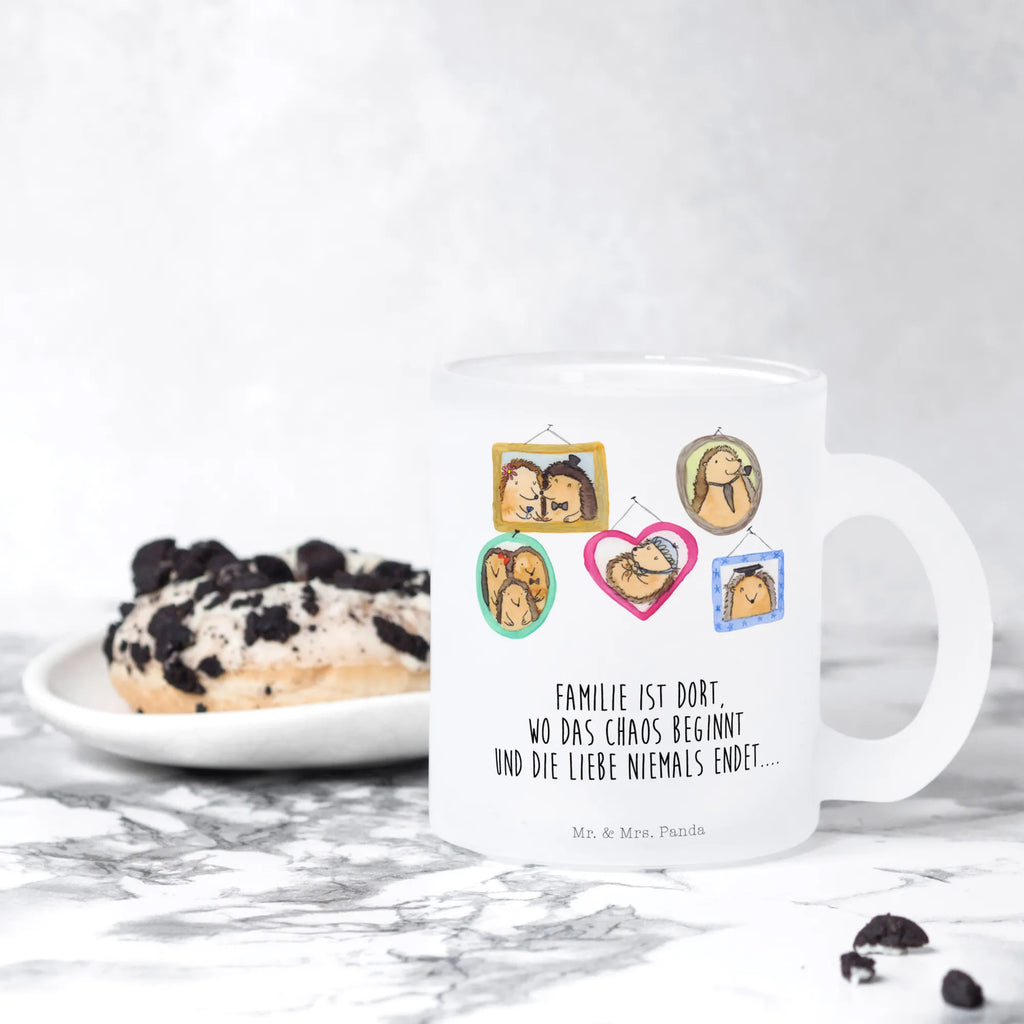 Teetasse Igel Familie Teetasse, Teeglas, Teebecher, Tasse mit Henkel, Tasse, Glas Teetasse, Teetasse aus Glas, Familie, Vatertag, Muttertag, Bruder, Schwester, Mama, Papa, Oma, Opa, Liebe, Igel, Bilder, Zusammenhalt, Glück