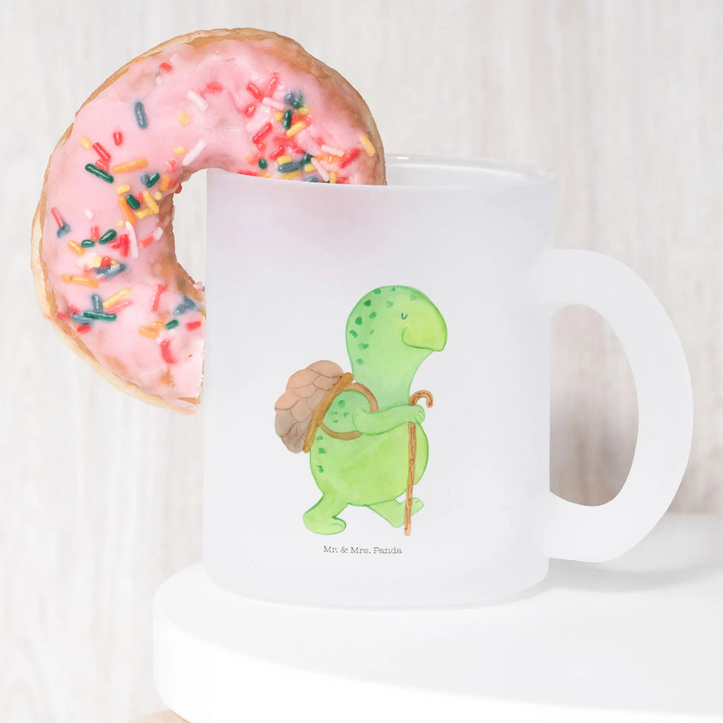 Teetasse Schildkröte Wanderer Teetasse, Teeglas, Teebecher, Tasse mit Henkel, Tasse, Glas Teetasse, Teetasse aus Glas, Schildkröte, Schildkröten, Motivation, Motivationsspruch, Motivationssprüche, Neuanfang