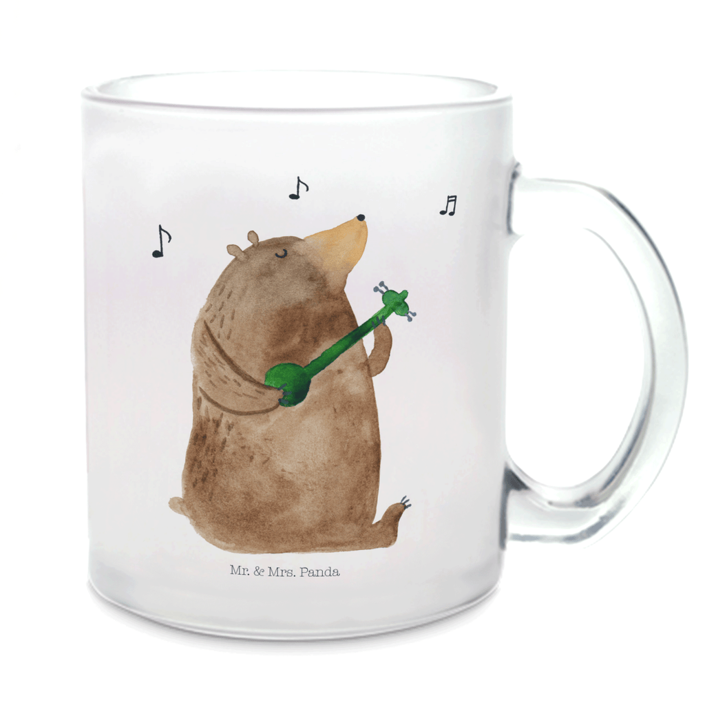 Teetasse Bär Gitarre Teetasse, Teeglas, Teebecher, Tasse mit Henkel, Tasse, Glas Teetasse, Teetasse aus Glas, Bär, Teddy, Teddybär