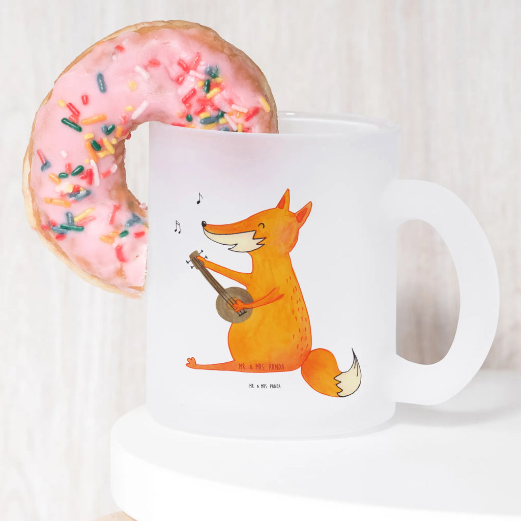 Teetasse Fuchs Gitarre Teetasse, Teeglas, Teebecher, Tasse mit Henkel, Tasse, Glas Teetasse, Teetasse aus Glas, Fuchs, Füchse, Geschenk Musiker, Musik Spruch, Musikerin, Sänger, Sängerin, Gitarre