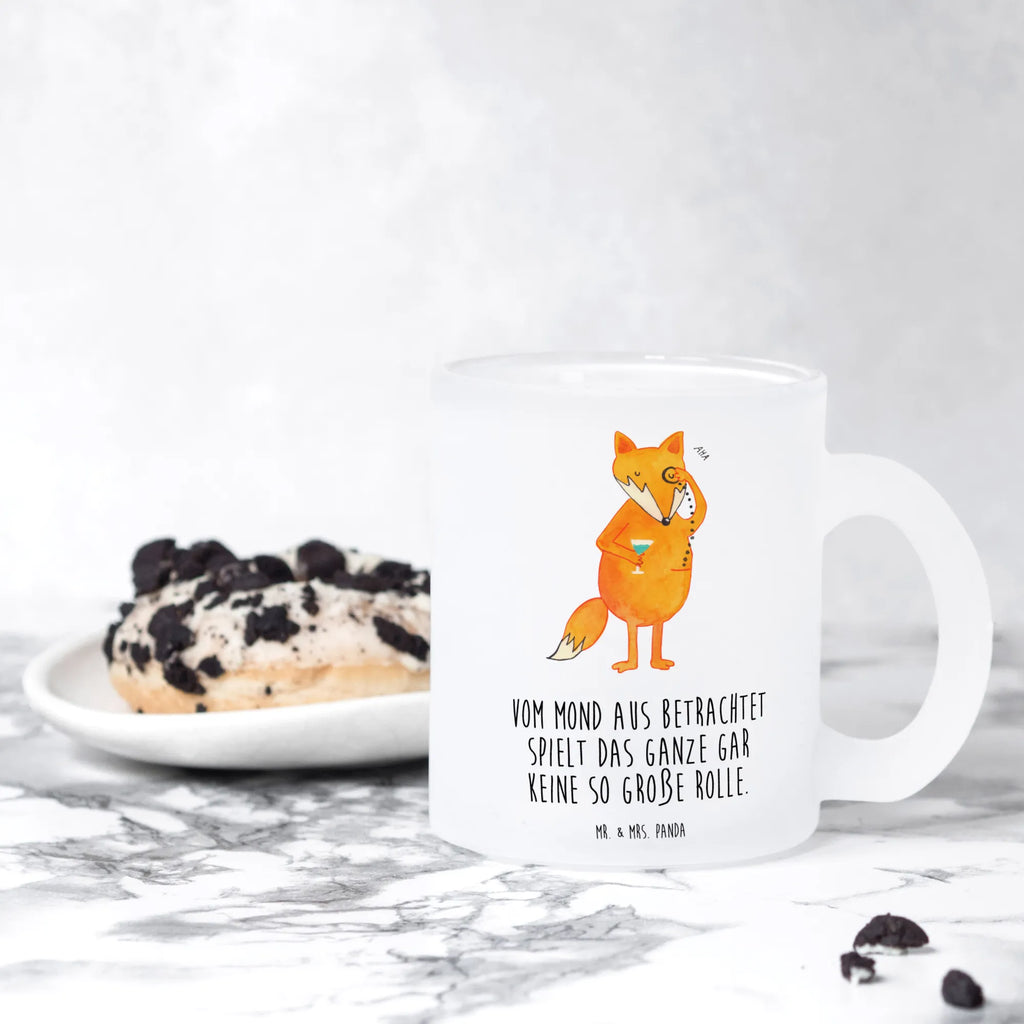 Teetasse Fuchs Lord Teetasse, Teeglas, Teebecher, Tasse mit Henkel, Tasse, Glas Teetasse, Teetasse aus Glas, Fuchs, Füchse, tröstende Worte, Spruch lustig, Liebeskummer Geschenk, Motivation Spruch, Problemlösung