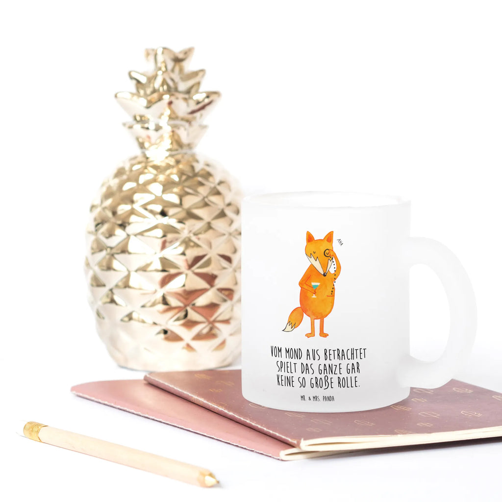 Teetasse Fuchs Lord Teetasse, Teeglas, Teebecher, Tasse mit Henkel, Tasse, Glas Teetasse, Teetasse aus Glas, Fuchs, Füchse, tröstende Worte, Spruch lustig, Liebeskummer Geschenk, Motivation Spruch, Problemlösung