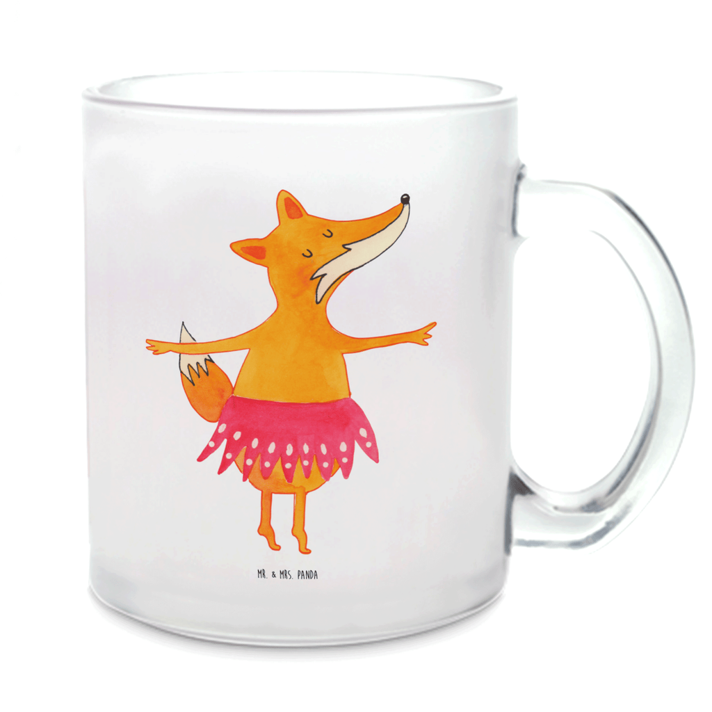 Teetasse Fuchs Ballerina Teetasse, Teeglas, Teebecher, Tasse mit Henkel, Tasse, Glas Teetasse, Teetasse aus Glas, Fuchs, Fuchs Spruch, Füchse, Füchsin, Ballerina, Ballett, Tänzerin, Tanzen, Party, Einladung, Geburtstag