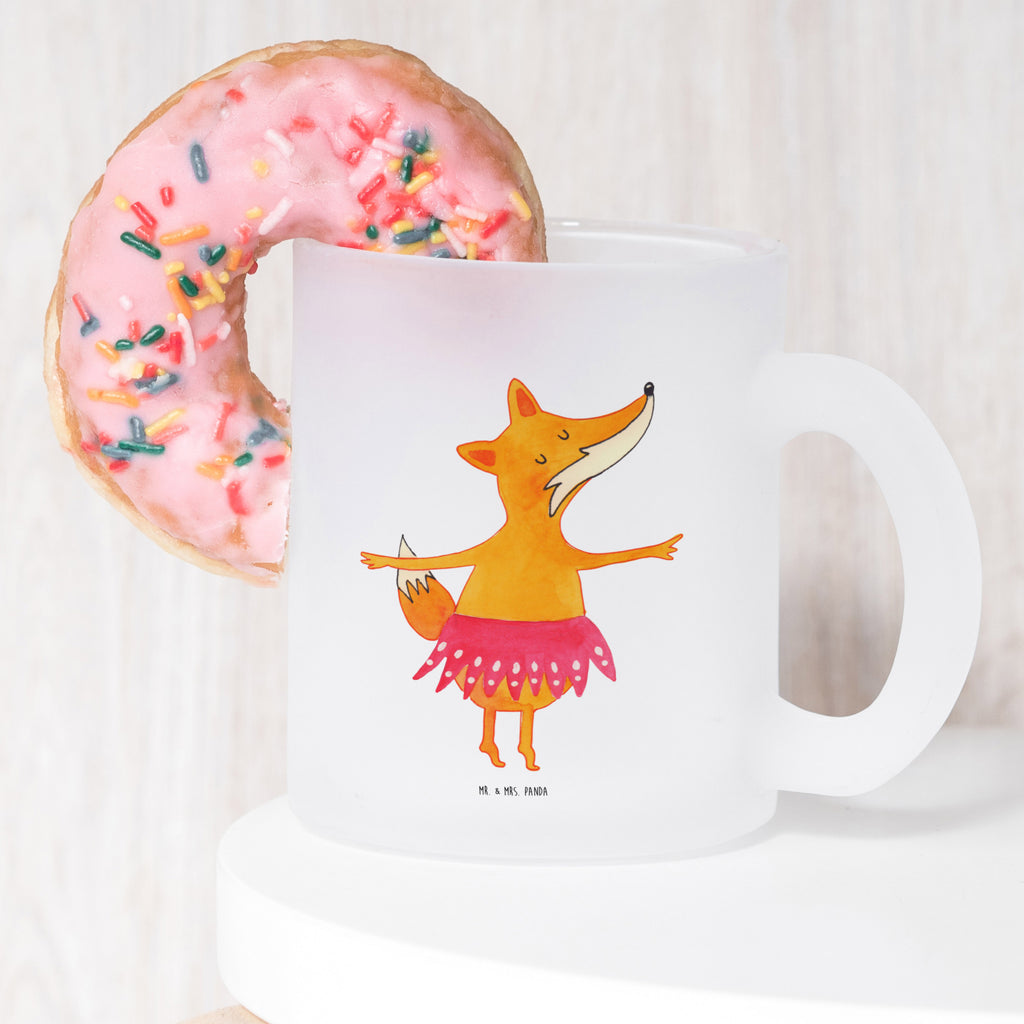 Teetasse Fuchs Ballerina Teetasse, Teeglas, Teebecher, Tasse mit Henkel, Tasse, Glas Teetasse, Teetasse aus Glas, Fuchs, Fuchs Spruch, Füchse, Füchsin, Ballerina, Ballett, Tänzerin, Tanzen, Party, Einladung, Geburtstag