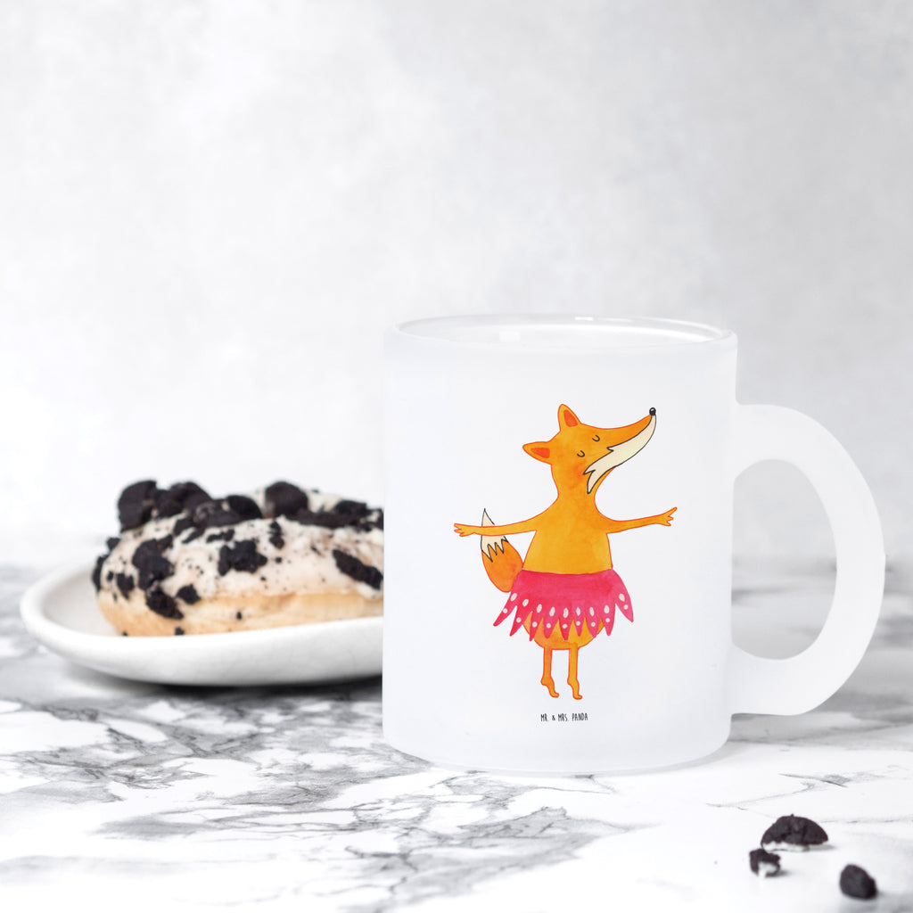 Teetasse Fuchs Ballerina Teetasse, Teeglas, Teebecher, Tasse mit Henkel, Tasse, Glas Teetasse, Teetasse aus Glas, Fuchs, Fuchs Spruch, Füchse, Füchsin, Ballerina, Ballett, Tänzerin, Tanzen, Party, Einladung, Geburtstag