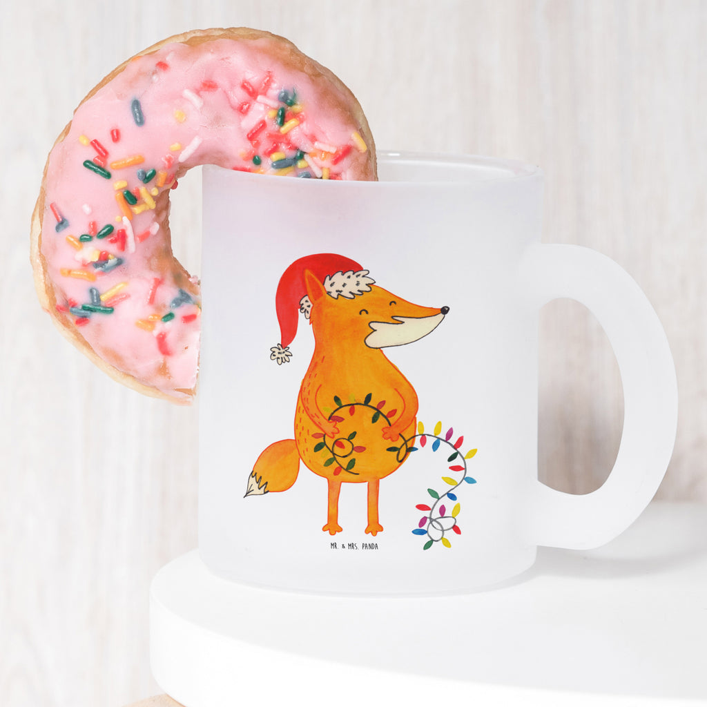 Teetasse Fuchs Weihnachten Teetasse, Teeglas, Teebecher, Tasse mit Henkel, Tasse, Glas Teetasse, Teetasse aus Glas, Winter, Weihnachten, Weihnachtsdeko, Nikolaus, Advent, Heiligabend, Wintermotiv, Fuchs, Füchse, Spruch schön, Geschenk Weihnachten, Weihnachtsmann, Weihnachtszeit