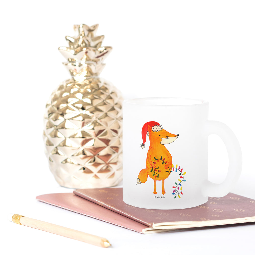 Teetasse Fuchs Weihnachten Teetasse, Teeglas, Teebecher, Tasse mit Henkel, Tasse, Glas Teetasse, Teetasse aus Glas, Winter, Weihnachten, Weihnachtsdeko, Nikolaus, Advent, Heiligabend, Wintermotiv, Fuchs, Füchse, Spruch schön, Geschenk Weihnachten, Weihnachtsmann, Weihnachtszeit