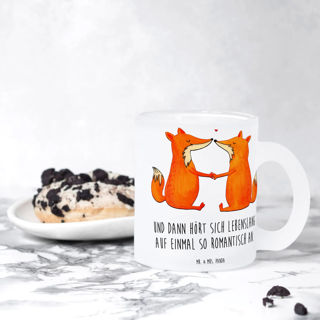 Teetasse Füchse Liebe Teetasse, Teeglas, Teebecher, Tasse mit Henkel, Tasse, Glas Teetasse, Teetasse aus Glas, Fuchs, Füchse, Fox, Liebe, Liebespaar, Paar, Partner, Freundin, Freund, Ehe, Verlobte, Ehemann, Ehefrau, Liebesbeweis